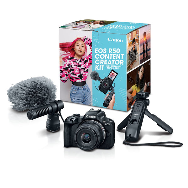 Canon EOS R50 Kit RF-S18-45mm F4.5-6.3 IS STM Creator Kit Garanzia Canon Italia Canon EOS R50 Kit RF-S18-45mm F4.5-6.3 IS STM Creator Kit Garanzia Canon Italia